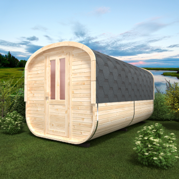 Fasssauna / Gartensauna / Banja / Quadro 4,0 m mit Vorraum